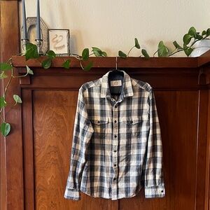 Classic Plaid Button-Down Shirt - Blue and White